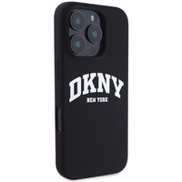 DKNY Silicone Valge Printed Logo MagSafe Ümbris jaoks iPhone 16 Pro Max - Must