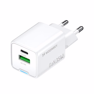 Wozinsky WWC-35W GaN USB-A + USB-C сетевое зарядное устройство - белый