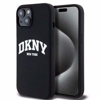 DKNY Liquid Silicone Valge Printed Logo MagSafe Ümbris jaoks iPhone 14 / 15 / 13 - Must