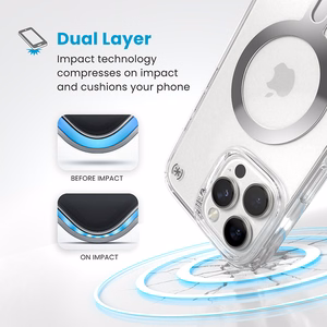 Speck Presidio Perfect-Clear MagSafe'i ja ClickLocki toega ümbris iPhone 16 Pro Max-le, Clear/Chrome