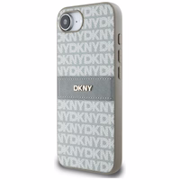DKNY Repeat Texture Pattern with Tonal Stripe iPhone 16e Ümbris - Beige