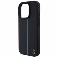 Mercedes MB sinine Line Leather MagSafe iPhone 16 Pro Ümbris - must