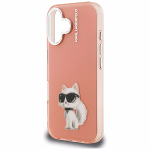 Karl Lagerfeld IML Aquarelle Choupette & Logo iPhone 16 Ümbris - roosa