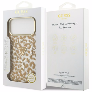 Guess Leopard Glitter MagSafe Ümbris jaoks iPhone 17 Pro Max - Brown