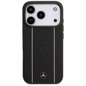 Mercedes Leather Star Pattern Stripes MagSafe Ümbris jaoks iPhone 17 Pro - Must