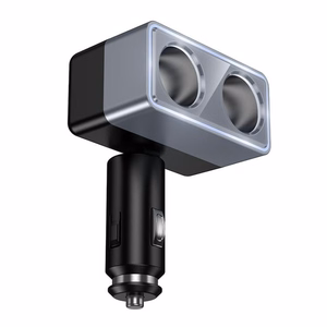 Nutikas dual sigaretisüütaja Autolaadija Hoco 2 lighter pordid max 240W/24V Z65 must