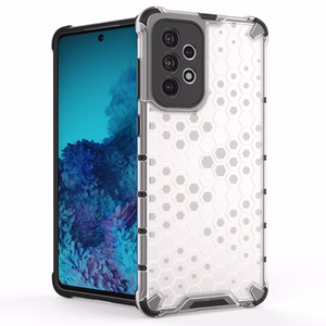 Samsung Galaxy A73 sinisele Samsung Galaxy A73-le mõeldud geelraamiga soomustatud kaane