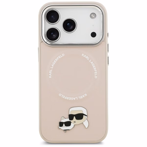 Karl Lagerfeld Karl & Choupette Pins MagSafe Ümbris jaoks iPhone 17 Pro - Roosa