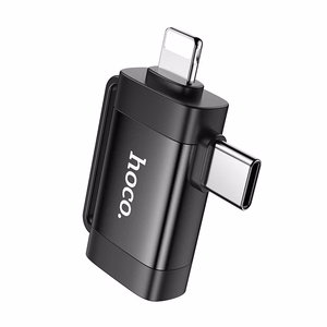 Adapter OTG 2in1 USB C / Lightning to USB A Hoco UA31F black