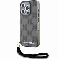 Karl Lagerfeld IML Mono KL Pattern & Cord ümbris jaoks iPhone 15 Pro Max - must