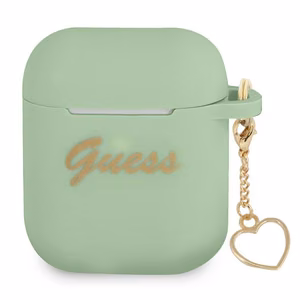 Guess GUA2LSCHSN AirPods kate roheline/roheline Silikoonist Charm Heart Collection
