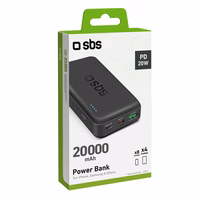 Powerbank SBS TTBB20000PD20K 20000 mAh 20W PD USB-C, USB-A, Micro-USB - must