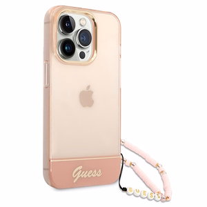 Guess GUHCP14LHGCOHP iPhone 14 Pro 6.1" roosa/roosa hardcase Translucent Pearl Strap