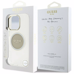 Guess IML Metal Colored Circle Classic Logo MagSafe ümbris jaoks iPhone 16 Pro Max - hall