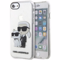 Karl Lagerfeld KLHCI8HNKCTGT iPhone 7/8/ SE 2020 / SE 2022 läbipaistev hardcase Gliter Karl&Choupette