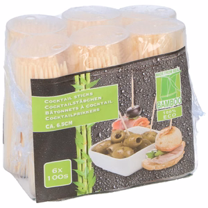 Naturaalsest bambusest hambaorgid, 6 pakki, igas 100 tk
