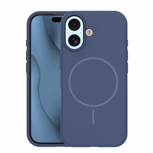 Силиконовый тонкий чехол Thin Mag для iPhone 17 6,3" тёмно-синий
