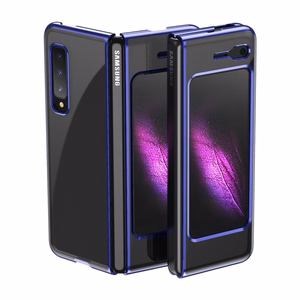 Galvaaniline ümbris kõva ümbris Galvaaniline raam Cover for Samsung Galaxy Fold sinine
