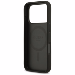Guess Grained Flowers Classic Logo MagSafe ümbris jaoks iPhone 17 Pro - must