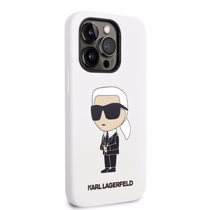 Karl Lagerfeld KLHCP14LSNIKBCH iPhone 14 Pro 6.1" жёсткий чехол белый/белый Silicone Ikonik