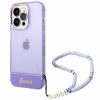 Guess GUHCP14XHGCOHU iPhone 14 Pro Max 6.7" lilla/lilla hardcase Translucent Pearl Strap