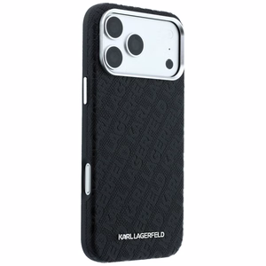 Karl Lagerfeld PU Grained Allover Semi Wrap MagSafe ümbris Apple iPhone 18 Pro Max jaoks, must
