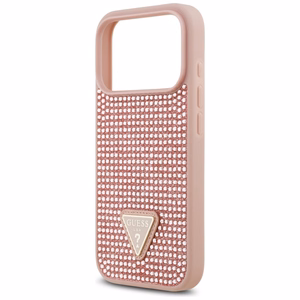 Guess Rhinestone Triangle Logo чехол для iPhone 17 Pro - розовый