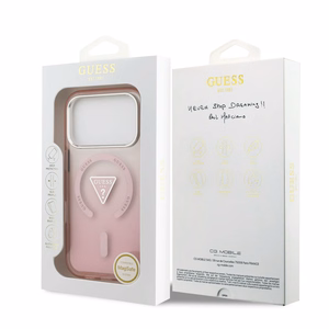 GUESS ümbris jaoks IPHONE 17 Pro compatible with MagSafe GUHMP17LHGTMLCGP (IML Gradient W/ Triangle Logo) roosa