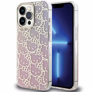 Hello Kitty IML Gradient Electrop Crowded Kitty Head Ümbris jaoks iPhone 15 Pro - Roosa