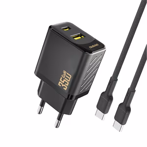 Dudao A27MaxCEU PD QC 35W USB-A USB-C seinalaadija USB-C kaabliga - must