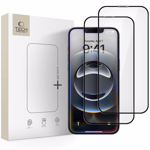 Tech-Protect Glass Fit+ 2-pack Karastatud klaas jaoks iPhone 16e / 14 / 13 Pro / 13 - must