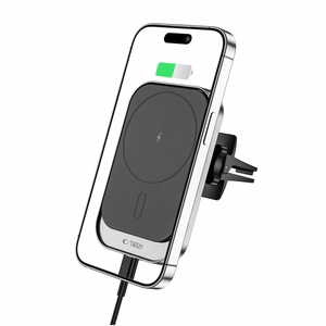 Tech-Protect CW19 MagSafe magnetic car holder with 15W inductive charger for air vent - black