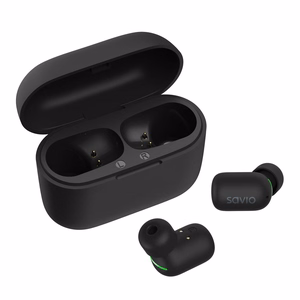 Savio TWS-09 IPX5 juhtmevabad in-ear kõrvaklapid muusikaks Bluetooth mustad