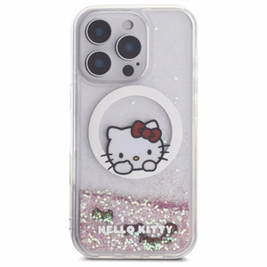 Hello Kitty Liquid Glitter Sweet Kitty Bows MagSafe iPhone 16 Pro Ümbris - Valge