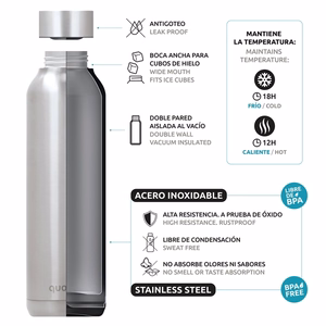 Quokka Solid roostevabast terasest termospudel, 510 ml, Stone Blue