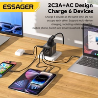 Laadija Essager "Travel Global 1" Must 35W (2xPD / 3xQC3.0) (EU / US / UK)