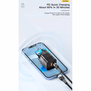 Laadija Essager GaN Square must 33W (PD / QC3.0)