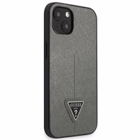 Guess SaffianoTriangle Logo ümbris jaoks iPhone 13 / 14 / 15 6.1" - hõbedane