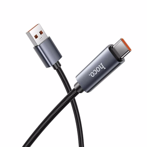 Кабель USB A to USB C Hoco 5A с дисплеем 1 м X112 чёрный