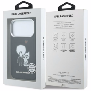 Karl Lagerfeld Karl & Choupette Back Logo MagSafe Ümbris for iPhone 17 Pro - must