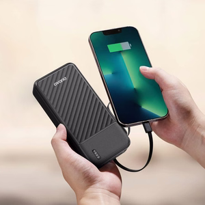 Dudao K11 Pro 20000mAh Powerbank koos sisseehitatud kaablitega - must