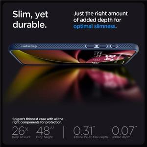 SPIGEN ümbris LIQUID AIR jaoks IPHONE 15 Pro Max tumesinine