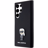 Karl Lagerfeld Silicone Ikonik Metal Pin ümbris jaoks Samsung Galaxy S24 Ultra - must