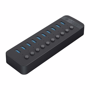 Orico CT2U3-10AB 10x USB-A 3.0 jaotur lülititega - must