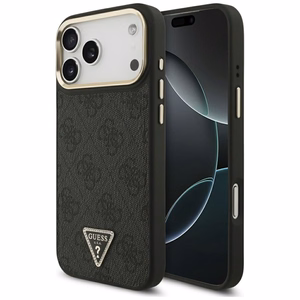 Guess 4G Triangle Logo MagSafe Ümbris jaoks iPhone 17 Pro Max - Must and Kuldne