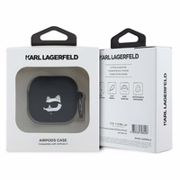 Karl Lagerfeld Silicone Choupette Head 3D Ümbris jaoks AirPods 4 - must
