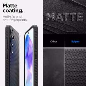 Spigen Liquid Air Ümbris jaoks Samsung Galaxy A55 5G - Matte must