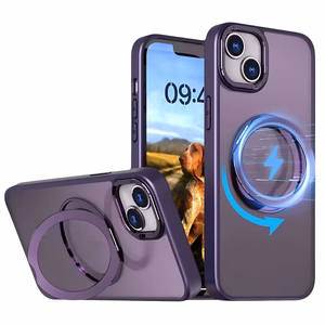 Mag Ring Rotating ümbris jaoks iPhone 15 Pro 6,1" lilla