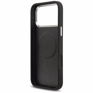 Guess Grained Triangle Logo MagSafe чехол iPhone 17 Pro Max черный