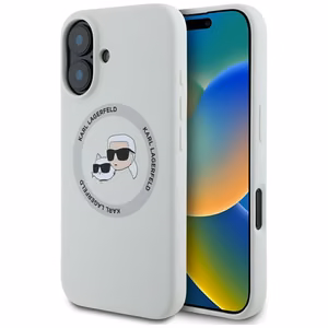 KARL LAGERFELD ümbris jaoks IPHONE 16 compatible with MagSafe KLHMP16SSKCHTCE (Silicone KC Heads) beige
